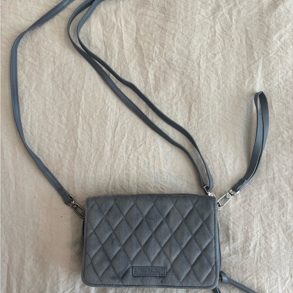 Vera Bradley Gray Quilted Crossbody/Wristlet Bag